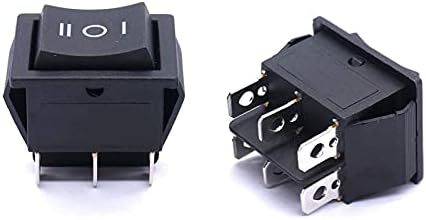 NYCR 2PCS ON/OFF/ON ON MOMEMÁRIO ROGHER SWITCH AC 250V/10A 125V/15A BLACK DPDT 6 PIN 3 Chave de posição