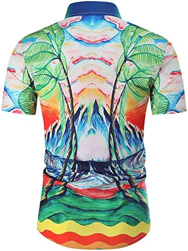 Menas casuais de verão masculinas moda moda de mangas curtas camisas havaianas e shorts de praia Duas peças terno