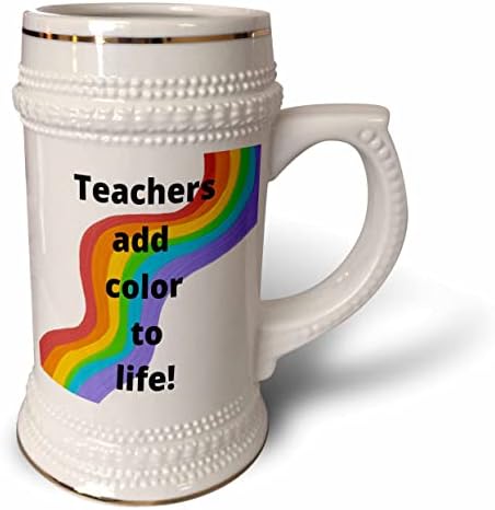 Imagem 3drose de professores de citação Adicionar cor à vida - 22oz de caneca de Stein