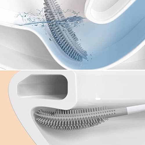 Brush e conjunto de escovas de vaso sanitário, pincel de silicone | Auto-abertura e encerramento do pincel de limpeza