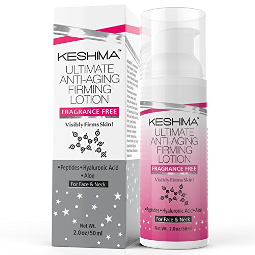 Keshima Face & Neck Firming Cream - Fragrância livre - Aperta a pele solta e flácida - suaviza rugas e linhas finas - 2 oz.