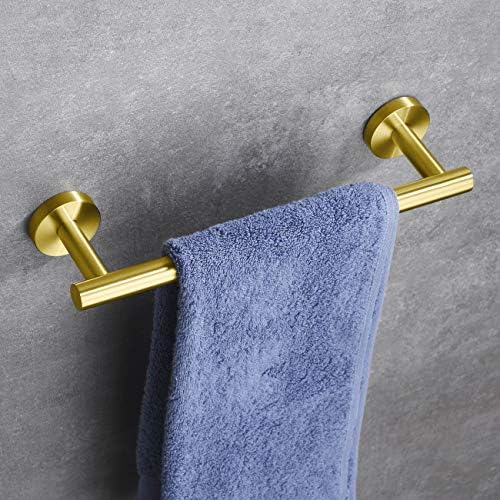Hoooh de 12 polegadas Barra de toalhas de aço inoxidável suporte de mão para banheiro ou montagem na parede da cozinha, ouro escovado,