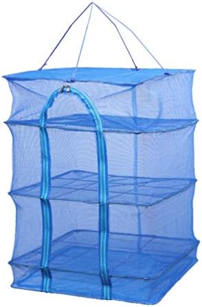 ABAODAM 3 camadas Herb Secying Rack Planta pendurada malha seca de rede com zíper rede de secagem de secar peixe