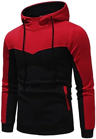 Autumn e inverno masculino conjunto de duas peças de moda costura de retalhos de manchas de suéter com capuz Tone Top Luge Suit