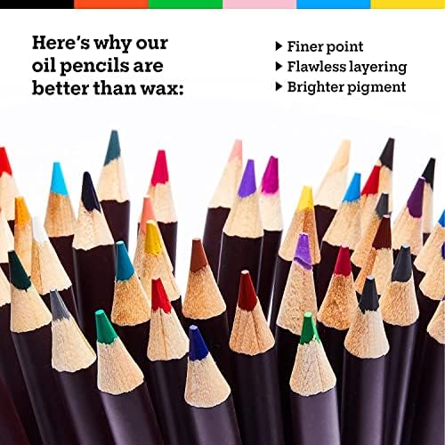 120 lápis de cor à base de óleo para adultos e artistas - lápis profissionais para desenho, desenho e colorir livros - Lápis
