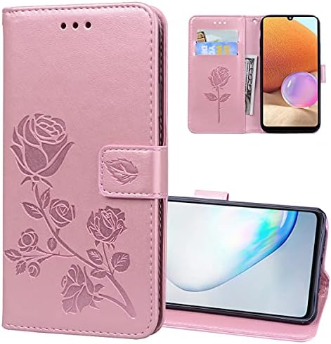 Monwutong Cartet Case para Xiaomi Redmi Nota 11 Pro 4g/5g, estojo de couro PU do Padrão de Flor Rosa com fecho magnético