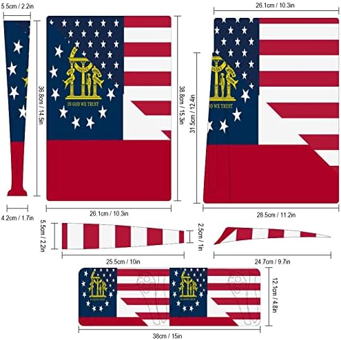 Adesivo de bandeira do estado americano e da Geórgia compatível com o console P-S-5 e o controlador Tampa de capa de pele completa