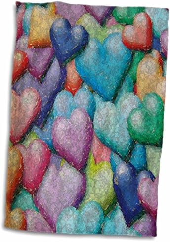 3drose florene decorativo - corações em mosaico - toalhas