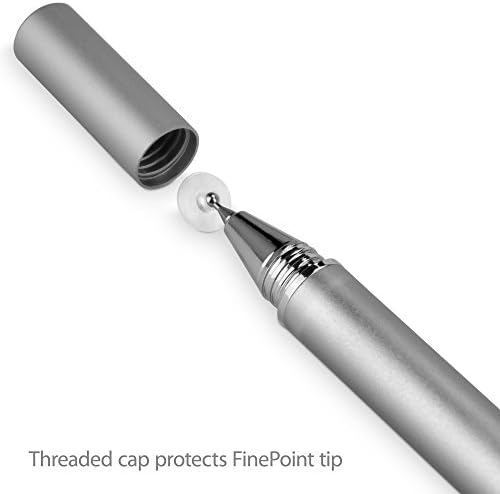 BOXWAVE STYLUS PEN COMPATÍVEL COM SAMSUNG Galaxy Book2 Pro 360 - caneta capacitiva FineTouch, caneta de caneta super precisa - prata metálica
