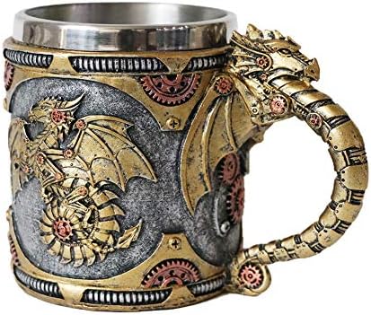 Alikiki Steampunk Geork Tork Dragon Caneca - Renascença Medieval Dragões Cerveja BEEN Tankard Stainless Coffee Cup Pai Presente
