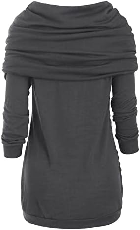 Camisas de férias nokmopo para mulheres plus size o-gola longa manga comprida Botton Botton Pachwork Sweater tops assimétricos