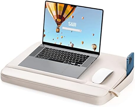 Saiji laptop Lap Desk, mesa de volta portátil ultra leve com almofada de travesseiro, ajuste de até 17 ”laptop & MacBookair