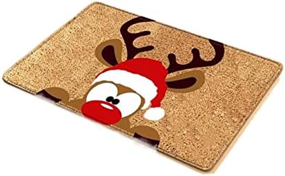 Pifude Decorações de Natal Decorações de Natal Doormats Christmas Elk tapetes internos tapetes de entrada externa