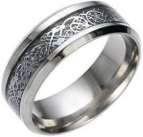 Anéis para homens dragão chanfrado bordas anéis de carboneto anel da aliança de casamento, promete anel para ele conforto ajuste