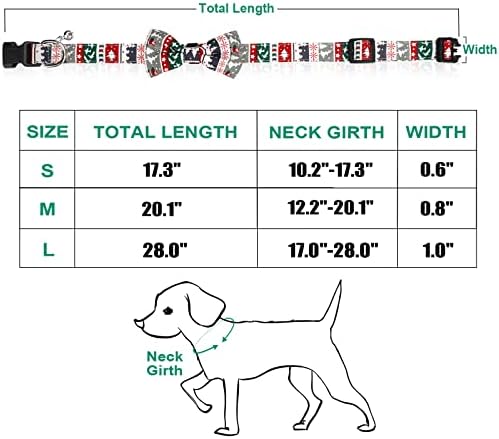 Cola de cão de gravata borboleta de Natal, colarinho de gato de cães ajustável Vaburs e gravata borboleta, colarinho de fivela