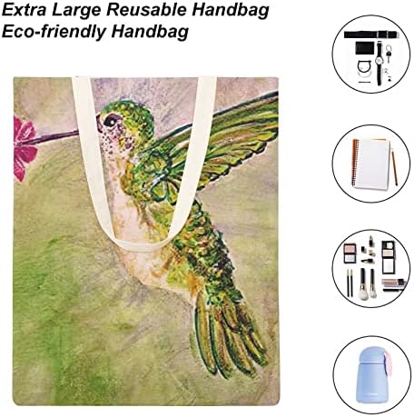 Wengbeauty Canvas Bag Bag aquarela estilo animal 4 Bolsa de ombro reutilizável Bolsas de compras de mercearia de praia Bolsas de viagem Tote para mulheres meninas, escola