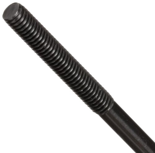 Stud de aço carbono, extremidades rosqueadas igualmente, acabamento de óxido preto, fios M10-1.5, comprimento de 50 mm, comprimentos