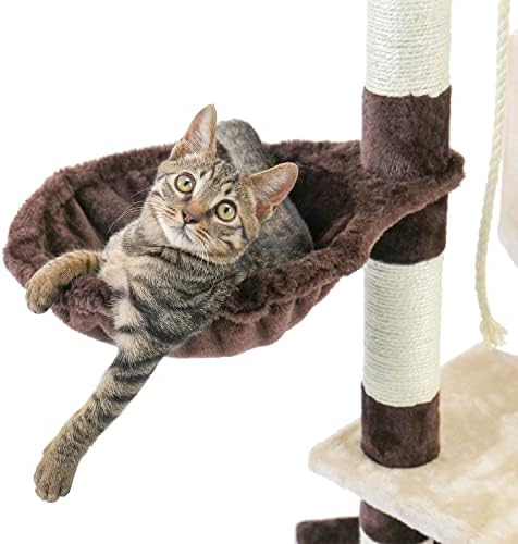 Árvore de gatos de vários níveis de Houkai para gatos com poleiros aconchegante de gato estável Cat Frame Toys Scratch Board