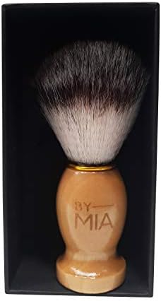 Por Mia Holding Handled Handle Premium Pincel de barbear sintético - escova de barbear veganas com cerdas sintéticas