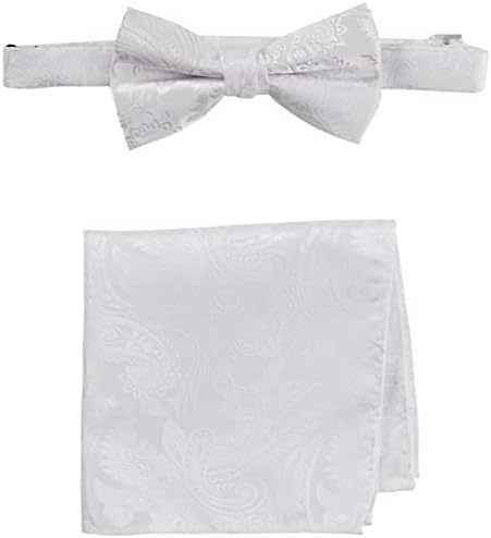 Stacy Adams Mens Classic PRETED BOW TIE com Pocket Square