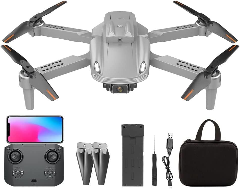 Qiyhbvr drone para crianças adultos com câmera 4K HD FPV, quadro de mini RC dobrável, funções, modo sem cabeça, altitude de altitude, posicionamento GPS, flips 3D, presentes para iniciantes brinquedos