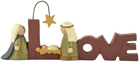 Conjunto de natividade de Manger de Natal qbomb, cenário de natividade Holy Family Manger Decoração de Decoração de Tabletop Love Creative Decoration