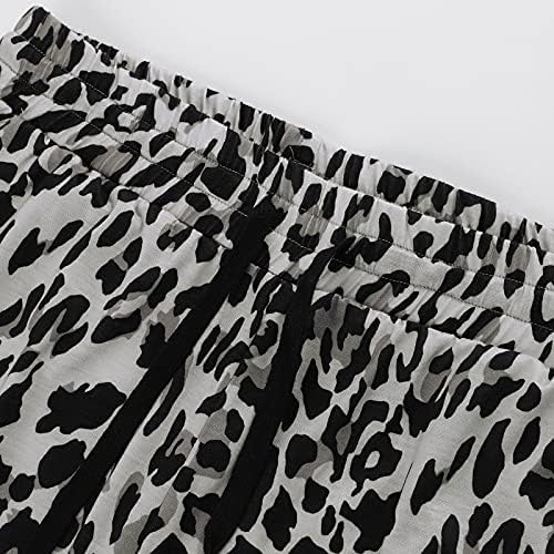 Calça de vestido para mulheres negócios casual e calças de leopardo calças impressas calças cortadas de bota para mulheres