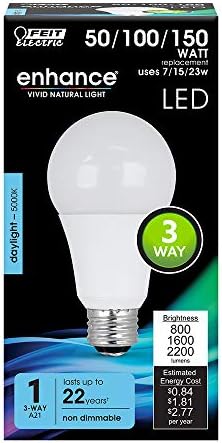 Lâmpada de LED de 150w elétrica Feit, potência ajustável 50/100/150 equivalente, lâmpada LED A21, não adquirível,