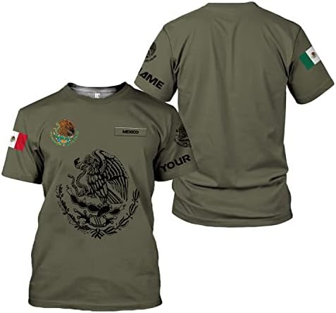 Mostefy Nome personalizado Camisas mexicanas para homens, camisas personalizadas do México para homens, camisas do México