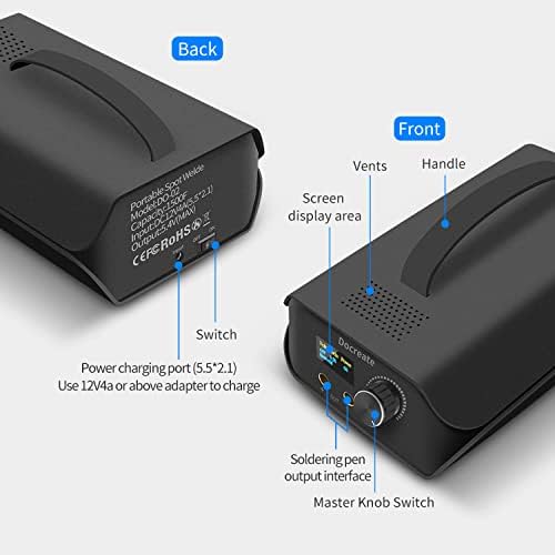 Spot Soldador, Docreado Farad Capacitor Mini Spot Spot 3000F com tela LCD, 120 níveis Ajusta a máquina de soldagem de