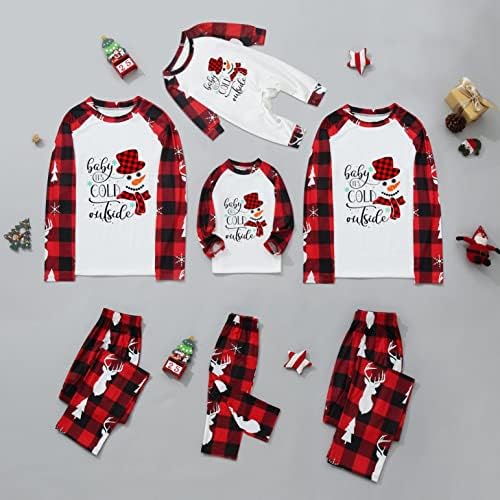 Conjunto de pijamas de Natal da família XBKPLO, calças de camisas de Papai Noel de PJ de Natal, que combinam pijamas