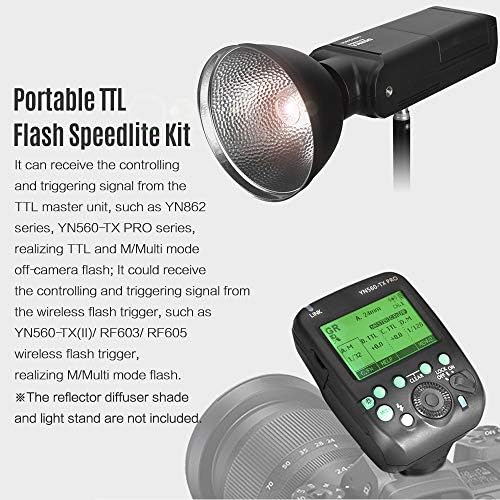 Yongnuo yn200 portátil ttl flash speedlite 200w gn60 1/8000s Sincronização de alta velocidade 5600k com o transmissor de gatilho YN560-TX Pro flash para nikon dslr câmeras