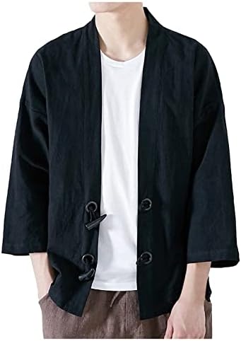 Jaquetas para homens moda moda japonesa yukata casual casual kimono Outwear algodão safra de casacos de inverno solto