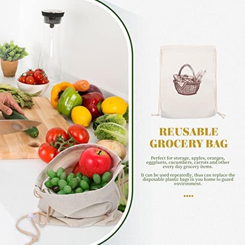 Algodão orgânico upkoch ‌ ‌produce‌ ‌bags: sacos de pão de linho saco de cordão ‌ bolsa de armazenamento de bolsa de mercearia reutilizável
