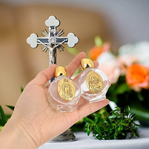 Nolitoy 2pcs vidro garrafas de água benta de vidro católico garrafas sagradas garrafa sagrada religiosa