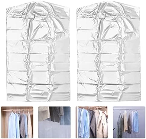 Angueradamente 60pcs sacos de vestuário transparentes para armazenamento de roupas penduradas, sacos de trajes pendurados para armazenamento de armário Capa de capa de capa protetor para terno, casaco
