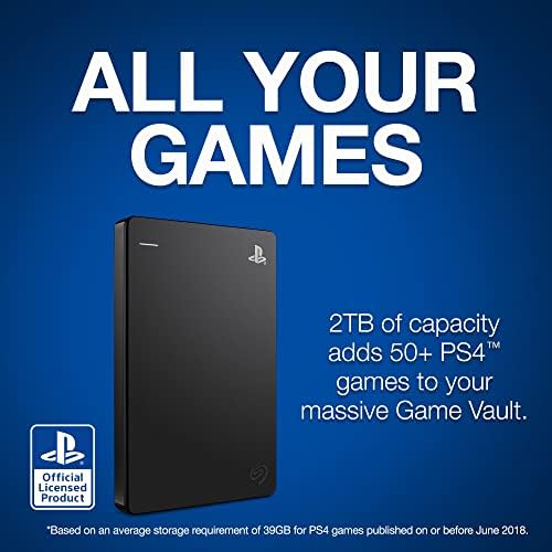Seagate Game Drive for PlayStation Consoles 4TB DISCURSO DE REDO EXTERNAL - USB 3.2 Gen 1, oficialmente licenciado