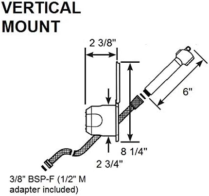 Scandvik 12124p Vertical ou Horizontal Recuted Transom Chuser, preto e inoxidável