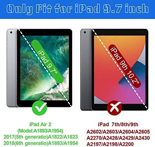 Tablet PC Case Compatível com o novo iPad 9.7 5º/6º Tablet Case compatível com crianças - Tampa de proteção à prova de choque à prova de choque leve durável com mangas de proteção (cor: azul
