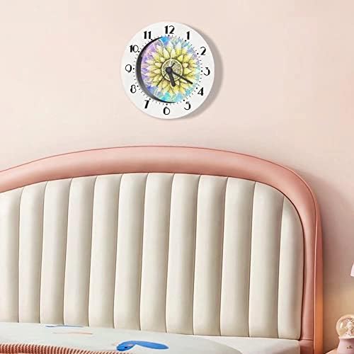 Relógio de parede personalizado de girassol Youngerbaby para crianças de mesa com um relógio redondo silencioso que não é fácil