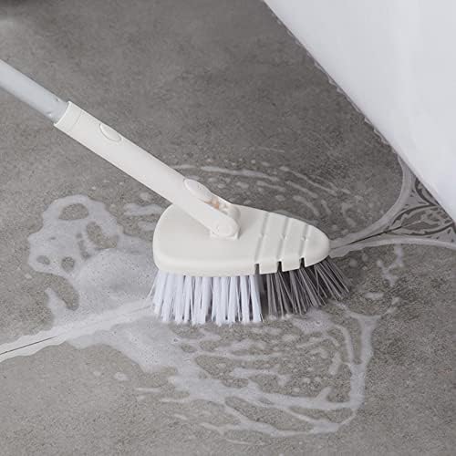 Pincel de limpeza de ladrilhos da banheira iuhan com maçaneta longa com cabeça de escova flexível, ferramenta de limpeza de escova de chuveiro para banheira de banheiro piso de cozinha de cozinha limpador