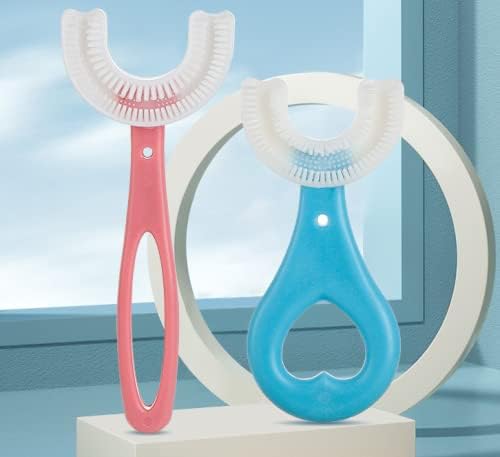 Escova de dentes em forma de U, xzyden 6 pacote 360 ​​crianças escovas de dentes de silicone de boca integral goma de dente