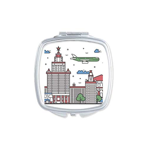 Russia City National Symbol Pattern Mirror Portable Compact Pocket Maquia