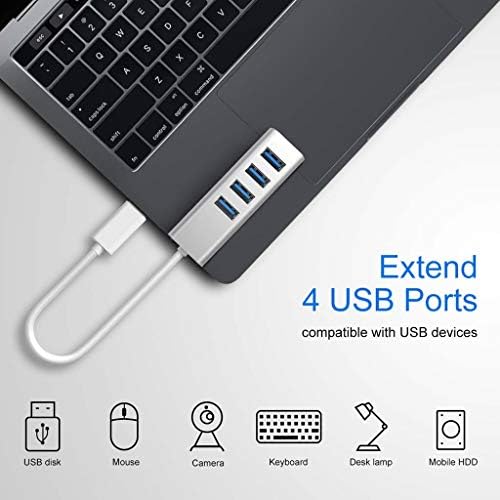 Hubs USB de Gybai Hub de alumínio USB 2.0 Externo portátil OTG Hub Splitter USB para MacBook Laptop Acessórios para tablets