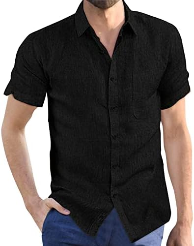 Camisas de manga curta masculinas verão masculino camisa sólida casual manga curta capa de colar de colarinho camisa formal