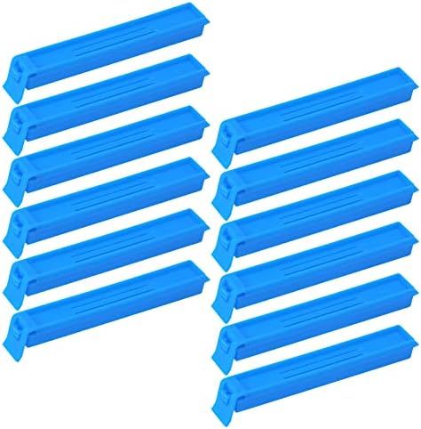 FAOTUP 12pcs azul 4.17inchas de embalagem de alimentos de comprimento, clipes de vedação para sacolas, clipes de vedação de plástico