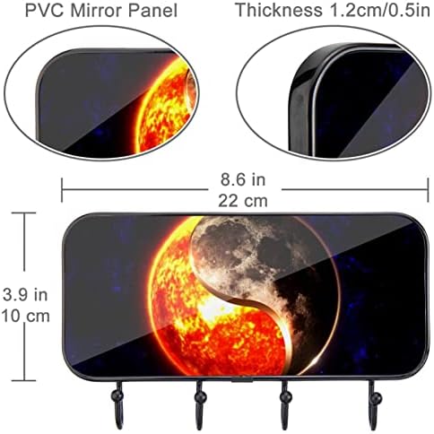 Ganchos de parede para ganchos de utilidades suspensos, 3d yin yang fofocas lunar, ganchos de banheiro ganchos de cozinha ganchos