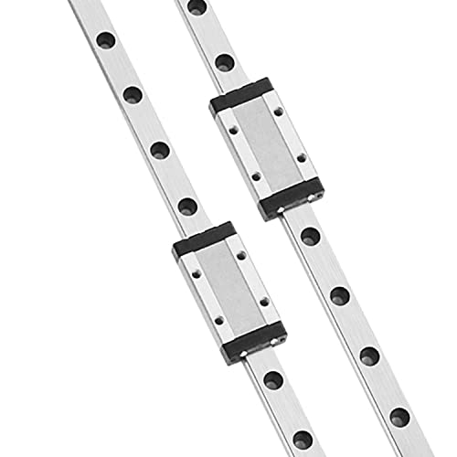 [2 pacote] MGN9 Guia de trilho deslizante linear de 400 mm com 2pcs mgn9h rolamento linear bloco deslizante para impressora