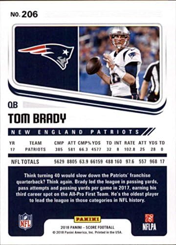 2018 Scorecard 206 Tom Brady NM-MT NFL Football
