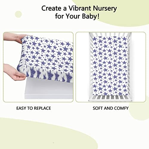 Estrelas com temas de mini folhas de berço, mini-berço portáteis lençóis de colchão de pequenas lençóis de colchão para meninos ou